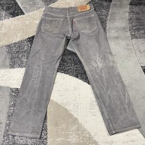 Levis 501 Jeans Men 32x30 Gray‎ Button Fly Denim Honeycomb Faded Straight Y2K